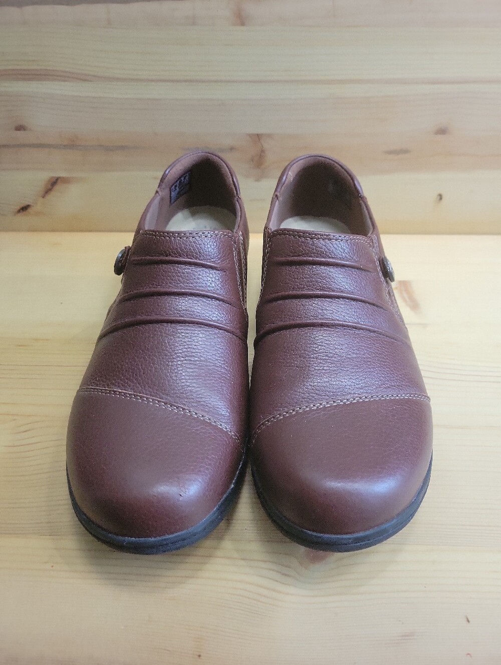 Womens clarks ultimate comfort collection brown lather slip on size 9W - Picture 2 of 11